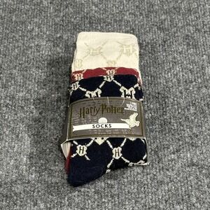 Harry Potter Wizarding World Socks Womens 6-10 Navy Cream Hogwarts 3 Pack Crew